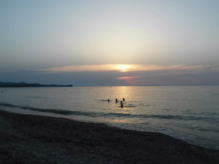 Corfu Acharavi beach sunset swimming 1920w 768x576